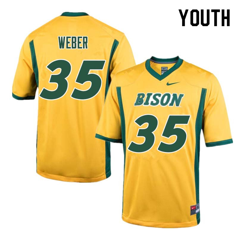 Youth #35 Dawson Weber North Dakota State Bison College Football Jerseys Sale-Yellow - Click Image to Close